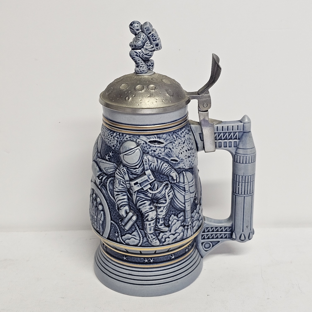 Avon 1991 “Conquest of Space” Beer Stein – Handcrafted in Brazil With Insert